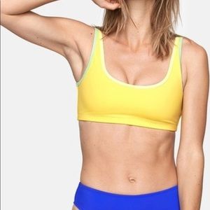 OUTDOOR VOICES Glide Swim top. Yellow. Size M.